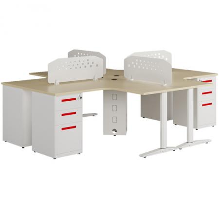Module bàn làm việc góc cho 4 người UNMD03CS3